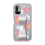 Slim Protection Case - STAND & RING RIBBON Silver［ Rune Naito - RUNE Flower - Pink ］