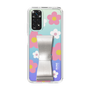 Slim Protection Case - STAND & RING RIBBON Silver［ Rune Naito - RUNE Flower - Pink ］