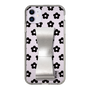 Slim Protection Case - STAND & RING RIBBON Silver［ Rune Naito - RUNE Flower - Black ］