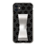 Slim Protection Case - STAND & RING RIBBON Silver［ Rune Naito - RUNE Flower - Black ］