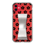 Slim Protection Case - STAND & RING RIBBON Silver［ Rune Naito - RUNE Flower - Black ］