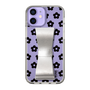 Slim Protection Case - STAND & RING RIBBON Silver［ Rune Naito - RUNE Flower - Black ］