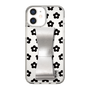 Slim Protection Case - STAND & RING RIBBON Silver［ Rune Naito - RUNE Flower - Black ］