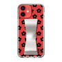 Slim Protection Case - STAND & RING RIBBON Silver［ Rune Naito - RUNE Flower - Black ］