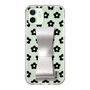 Slim Protection Case - STAND & RING RIBBON Silver［ Rune Naito - RUNE Flower - Black ］