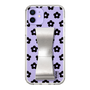 Slim Protection Case - STAND & RING RIBBON Silver［ Rune Naito - RUNE Flower - Black ］