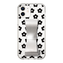 Slim Protection Case - STAND & RING RIBBON Silver［ Rune Naito - RUNE Flower - Black ］