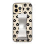 Slim Protection Case - STAND & RING RIBBON Silver［ Rune Naito - RUNE Flower - Black ］