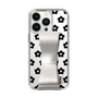 Slim Protection Case - STAND & RING RIBBON Silver［ Rune Naito - RUNE Flower - Black ］