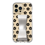 Slim Protection Case - STAND & RING RIBBON Silver［ Rune Naito - RUNE Flower - Black ］