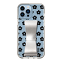Slim Protection Case - STAND & RING RIBBON Silver［ Rune Naito - RUNE Flower - Black ］