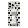 Slim Protection Case - STAND & RING RIBBON Silver［ Rune Naito - RUNE Flower - Black ］
