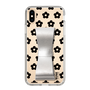 Slim Protection Case - STAND & RING RIBBON Silver［ Rune Naito - RUNE Flower - Black ］