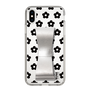 Slim Protection Case - STAND & RING RIBBON Silver［ Rune Naito - RUNE Flower - Black ］
