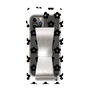 Slim Protection Case - STAND & RING RIBBON Silver［ Rune Naito - RUNE Flower - Black ］