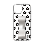 Slim Protection Case - STAND & RING RIBBON Silver［ Rune Naito - RUNE Flower - Black ］