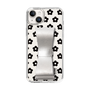 Slim Protection Case - STAND & RING RIBBON Silver［ Rune Naito - RUNE Flower - Black ］