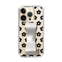 Slim Protection Case - STAND & RING RIBBON Silver［ Rune Naito - RUNE Flower - Black ］