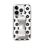 Slim Protection Case - STAND & RING RIBBON Silver［ Rune Naito - RUNE Flower - Black ］
