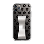 Slim Protection Case - STAND & RING RIBBON Silver［ Rune Naito - RUNE Flower - Black ］