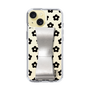 Slim Protection Case - STAND & RING RIBBON Silver［ Rune Naito - RUNE Flower - Black ］