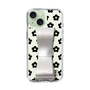 Slim Protection Case - STAND & RING RIBBON Silver［ Rune Naito - RUNE Flower - Black ］