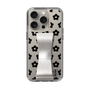 Slim Protection Case - STAND & RING RIBBON Silver［ Rune Naito - RUNE Flower - Black ］