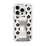 Slim Protection Case - STAND & RING RIBBON Silver［ Rune Naito - RUNE Flower - Black ］