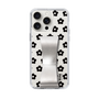 Slim Protection Case - STAND & RING RIBBON Silver［ Rune Naito - RUNE Flower - Black ］