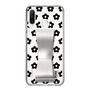 Slim Protection Case - STAND & RING RIBBON Silver［ Rune Naito - RUNE Flower - Black ］