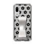 Slim Protection Case - STAND & RING RIBBON Silver［ Rune Naito - RUNE Flower - Black ］