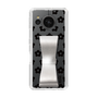 Slim Protection Case - STAND & RING RIBBON Silver［ Rune Naito - RUNE Flower - Black ］