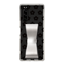 Slim Protection Case - STAND & RING RIBBON Silver［ Rune Naito - RUNE Flower - Black ］