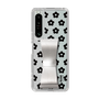 Slim Protection Case - STAND & RING RIBBON Silver［ Rune Naito - RUNE Flower - Black ］