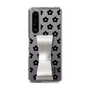 Slim Protection Case - STAND & RING RIBBON Silver［ Rune Naito - RUNE Flower - Black ］