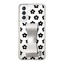 Slim Protection Case - STAND & RING RIBBON Silver［ Rune Naito - RUNE Flower - Black ］