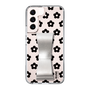 Slim Protection Case - STAND & RING RIBBON Silver［ Rune Naito - RUNE Flower - Black ］