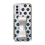 Slim Protection Case - STAND & RING RIBBON Silver［ Rune Naito - RUNE Flower - Black ］