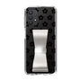 Slim Protection Case - STAND & RING RIBBON Silver［ Rune Naito - RUNE Flower - Black ］