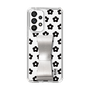 Slim Protection Case - STAND & RING RIBBON Silver［ Rune Naito - RUNE Flower - Black ］
