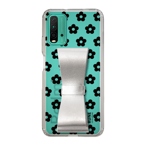 Slim Protection Case - STAND & RING RIBBON Silver［ Rune Naito - RUNE Flower - Black ］