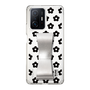 Slim Protection Case - STAND & RING RIBBON Silver［ Rune Naito - RUNE Flower - Black ］