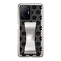 Slim Protection Case - STAND & RING RIBBON Silver［ Rune Naito - RUNE Flower - Black ］