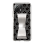 Slim Protection Case - STAND & RING RIBBON Silver［ Rune Naito - RUNE Flower - Black ］