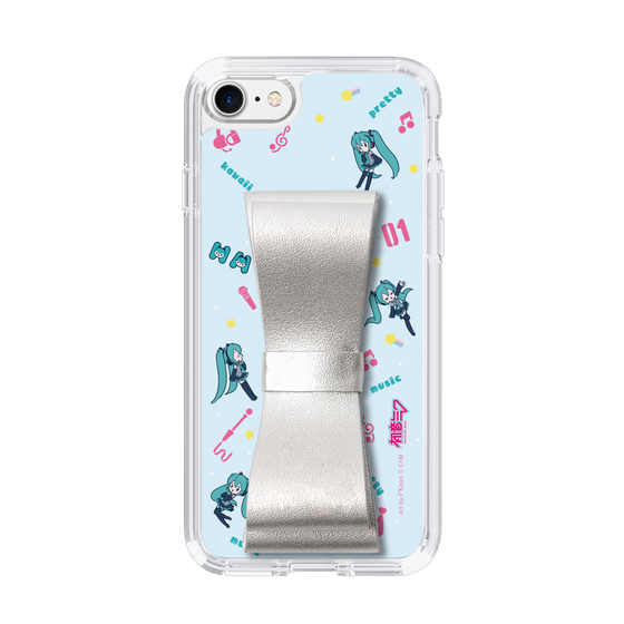 Slim Protection Case - STAND & RING RIBBON Silver［ HATSUNE MIKU - Ribbon - Instrumental - Blue ］