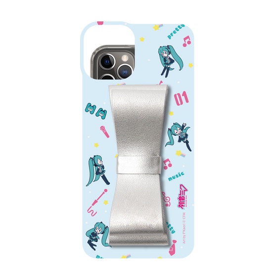 Slim Protection Case - STAND & RING RIBBON Silver［ HATSUNE MIKU - Ribbon - Instrumental - Blue ］