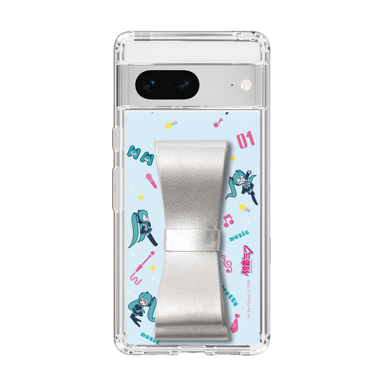 Slim Protection Case - STAND & RING RIBBON Silver［ HATSUNE MIKU - Ribbon - Instrumental - Blue ］