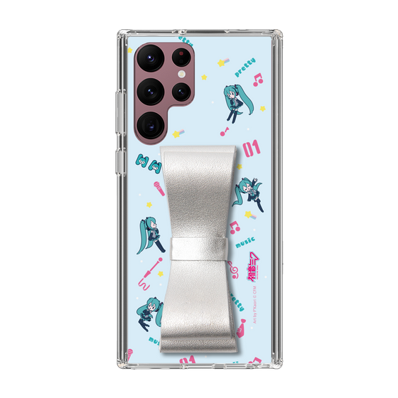 Slim Protection Case - STAND & RING RIBBON Silver［ HATSUNE MIKU - Ribbon - Instrumental - Blue ］