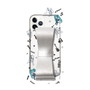 Slim Protection Case - STAND & RING RIBBON Silver［ HATSUNE MIKU - Ribbon - Instrumental - Monochrome ］