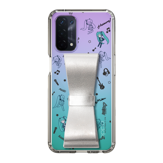 Slim Protection Case - STAND & RING RIBBON Silver［ HATSUNE MIKU - Ribbon - Instrumental - Monochrome ］